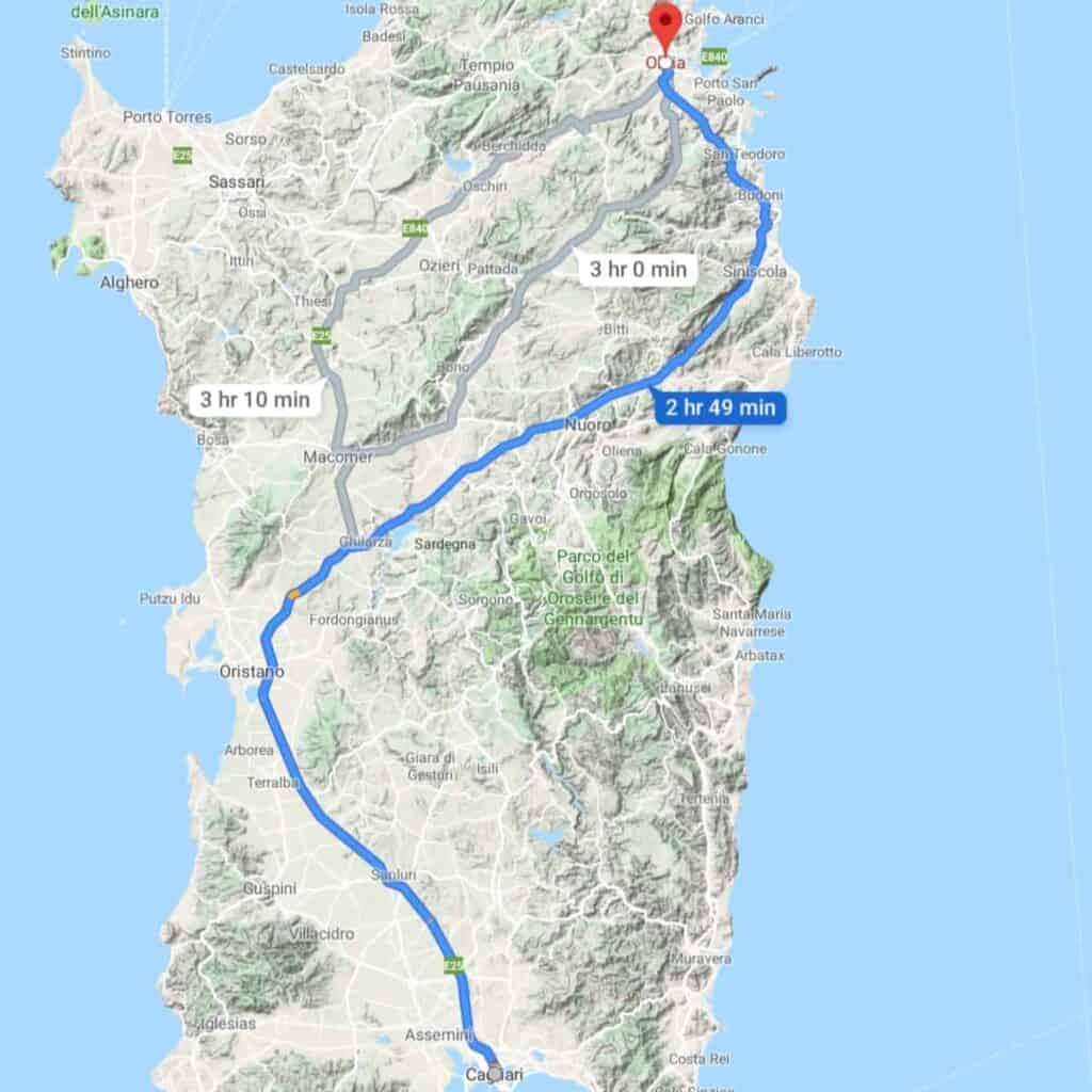 How Long Does It Take To Drive Across Sardinia?