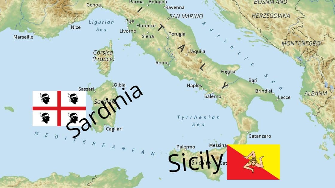 Sardinia On A Map Of Europe - United States Map