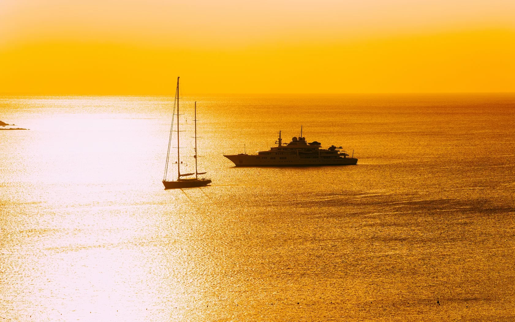 sunny sardinia, two boat and sunset